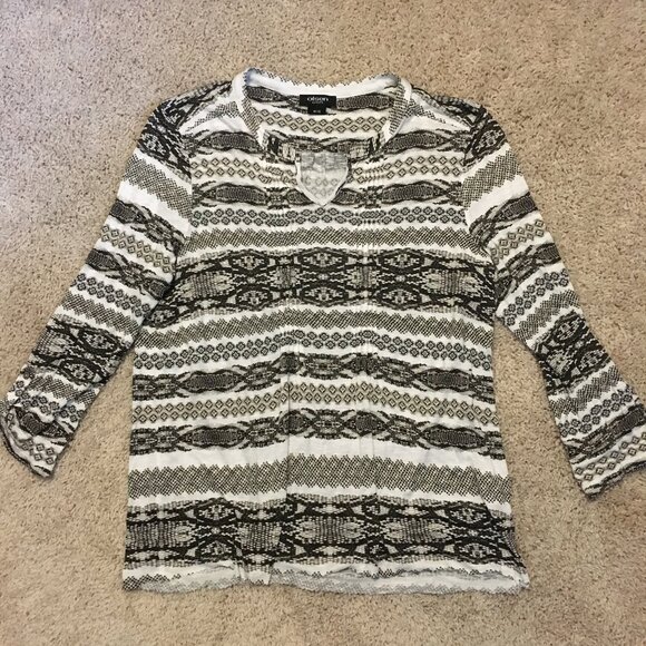 Olsen Europe Reptile Scale Print Tuckwork Jersey Tunic Top - Picture 11 of 15